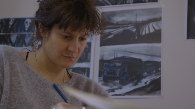 Anja Kofmel animating on «Chris the Swiss»