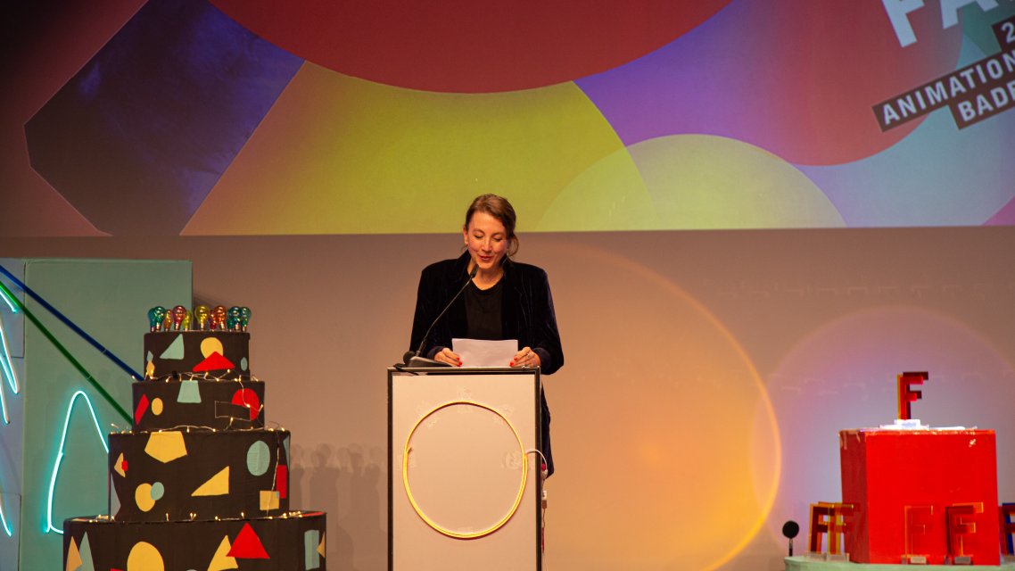 Fantoche Director Ivana Kvesić closes the Show, © Pascal Küng